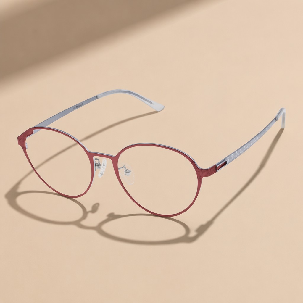 Wholesale Custom Logo IP Titanium Matte Red Retro Vintage Engraved Pattern Eyeglasses Frames Optical Frames Spectacle Frames