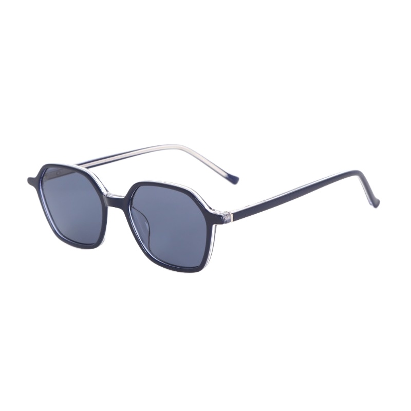 Vintage Photochromic Gradient Full Rim Sunglasses High Quality Hexagon Acetate Custom Logo UV Protection Lightweight Durable
