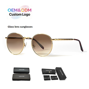 2026 Fashion Retro Circular Sunglasses Luxury Metal Frame Glass Lens
