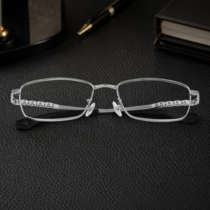 Wholesale Custom Logo IP Titanium Retro Vintage Classic Silver Metal Eyeglasses Frames Optical Frames Optics Men Kacamata