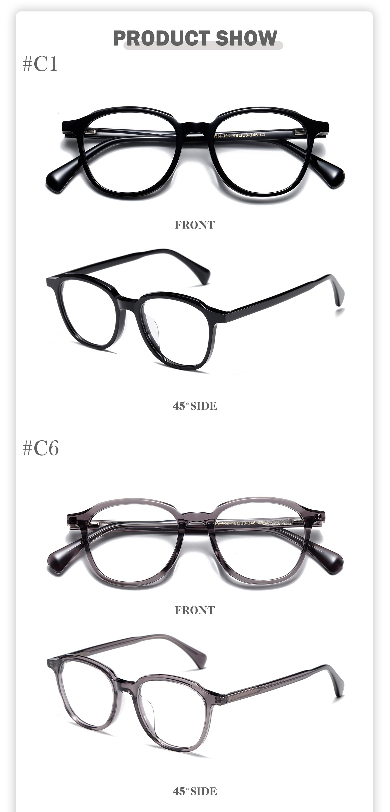 Eyewear product showcase