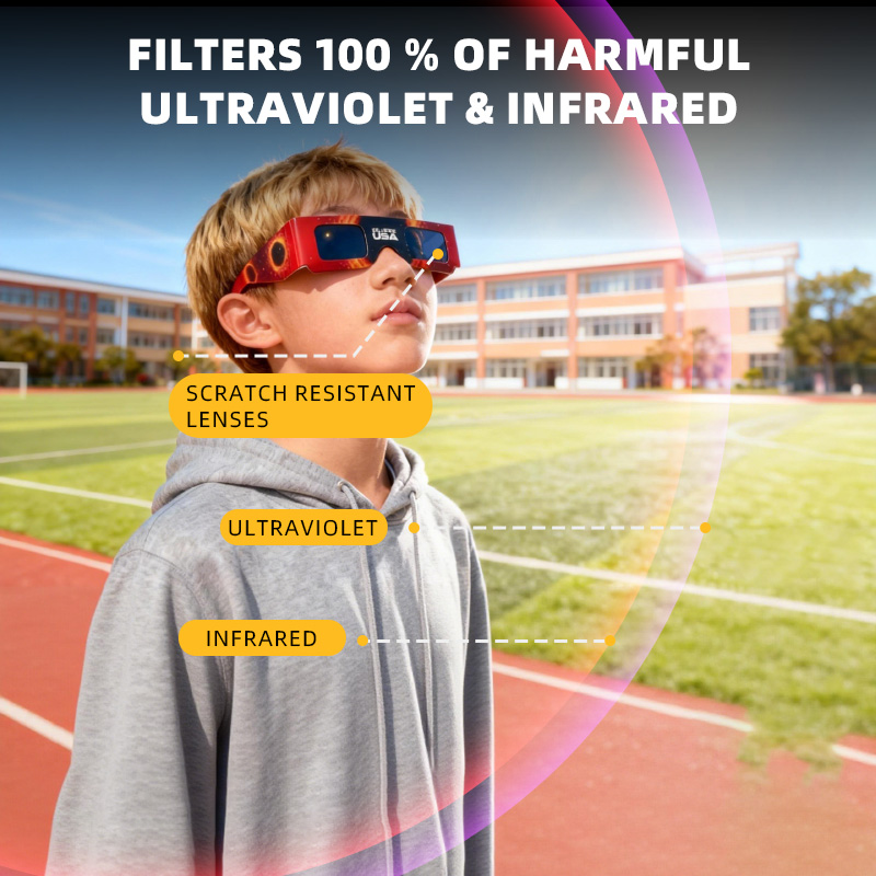 Standard Compliance Certified Paper Eclipse Glasses Portable Custom Logo Event Souvenir Eyewear For Eclipse Observation