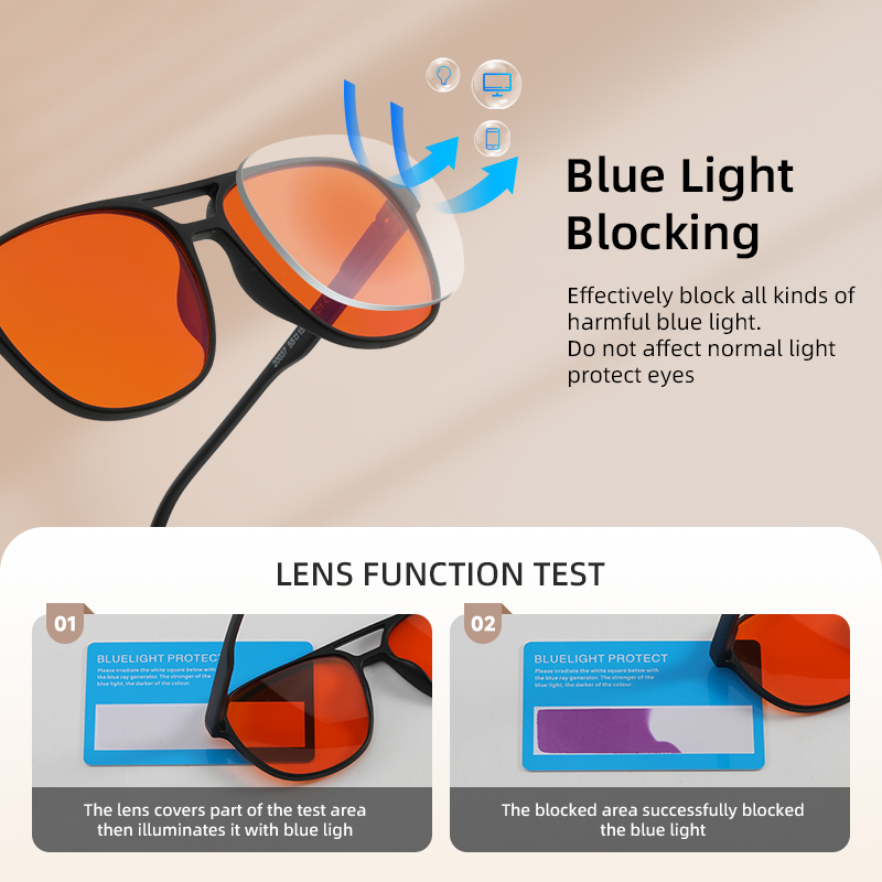 New Style Eyeglasses Custom Logo Unisex Anti Blue Light Blocking Glasses Newest TR90 Orange Yellow Lenses Custom Optical Frame