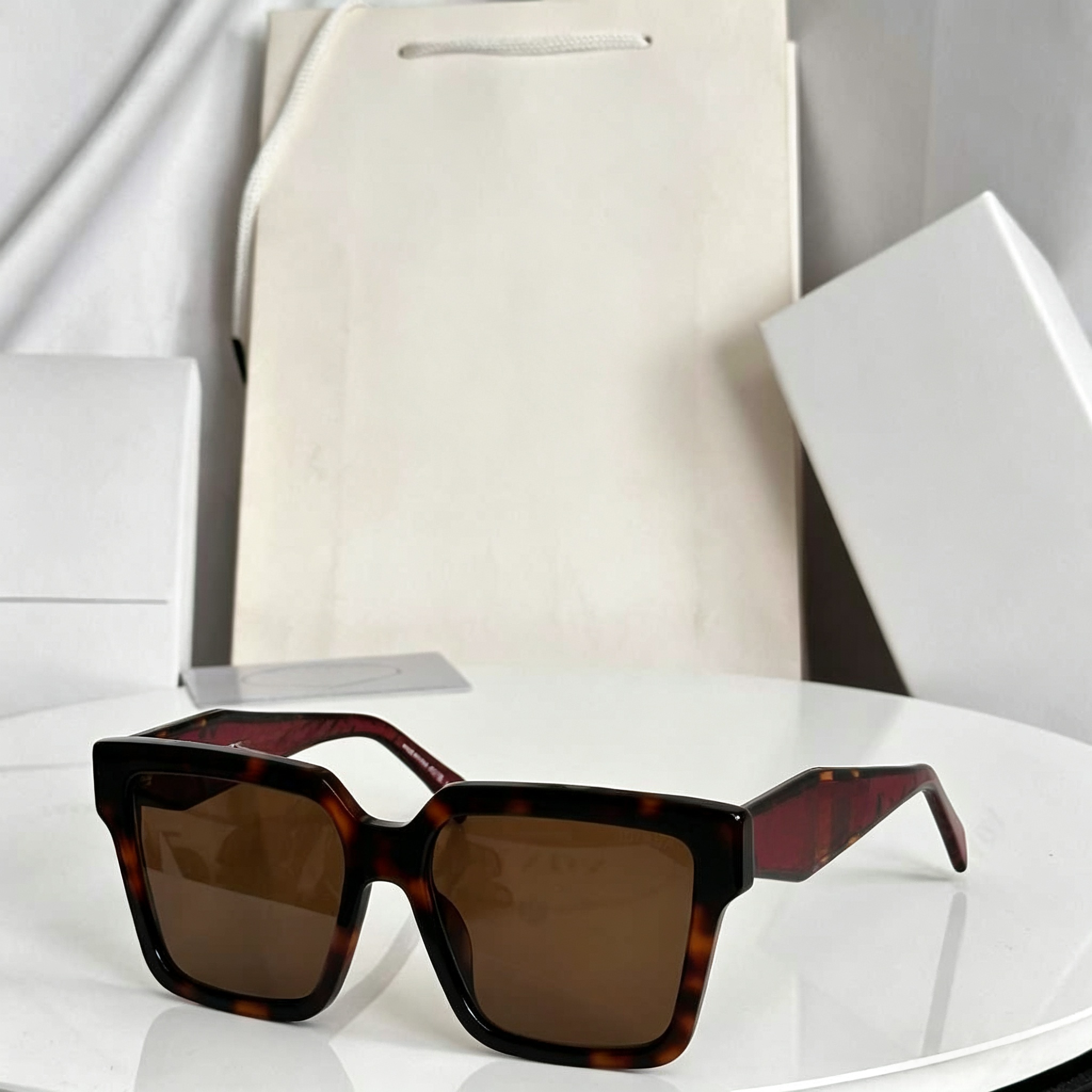 Trendy New Fashion Design Square Polarized Acetate Full Rim Gradient Unisex Sunglasses Orange Tac % UV Protection Outdoor