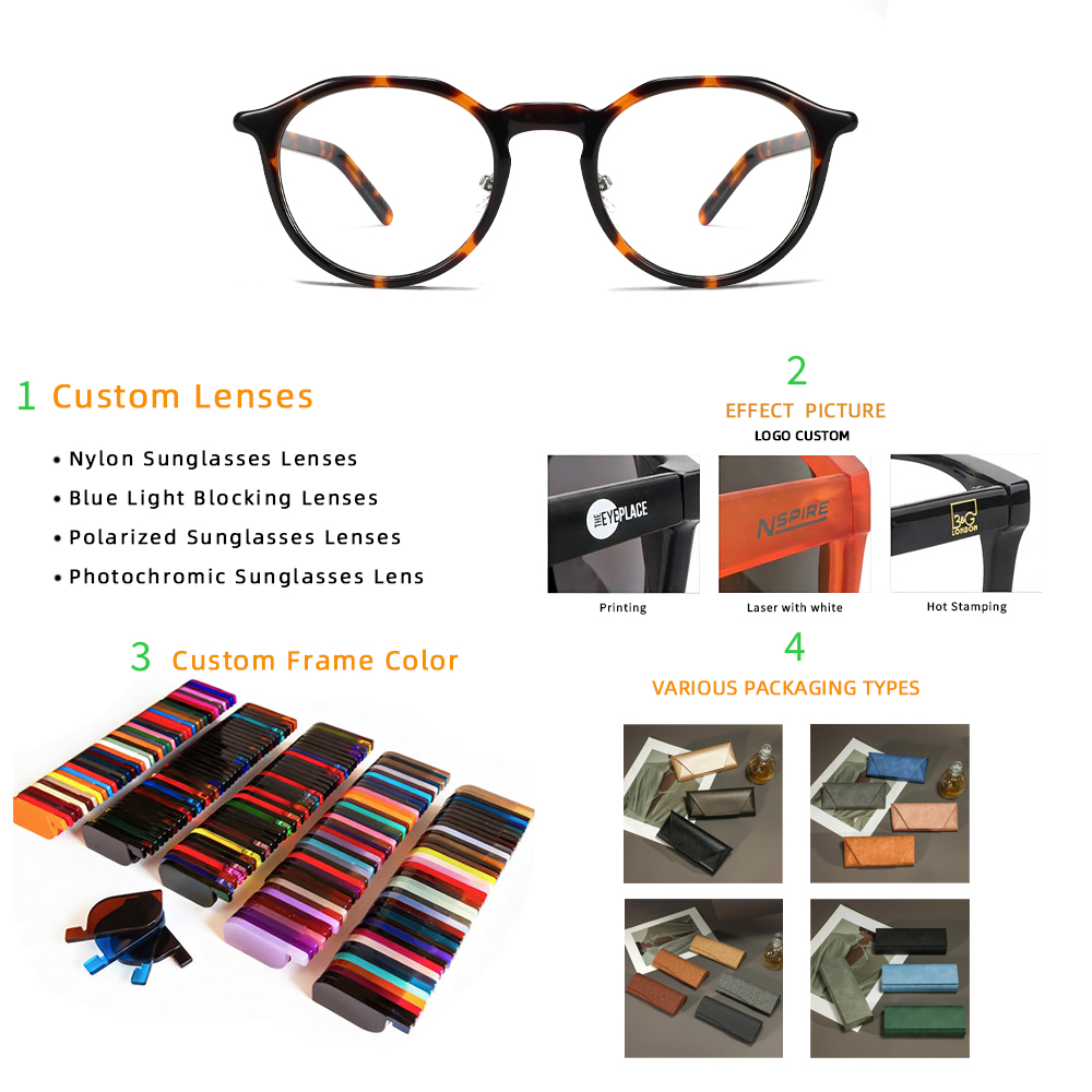 Round Eyeglasses Vintage Retro Tortoise Acetate Optical Glasses With Rubber Nose Pad Classic Eyeglasses Unisex For Men And Women