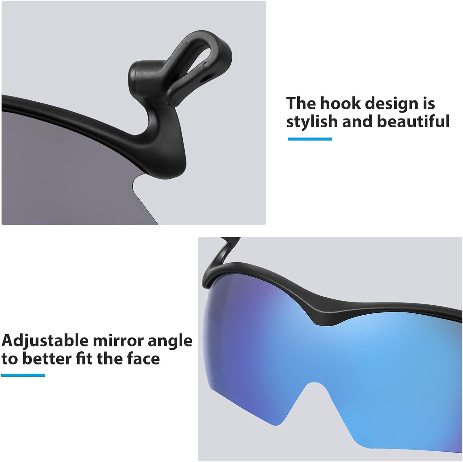 Mirror Coating Clip on Hat Cap Polarized Sunglasses for Fishing Traveling Custom LOGO Clip on Sunglasses