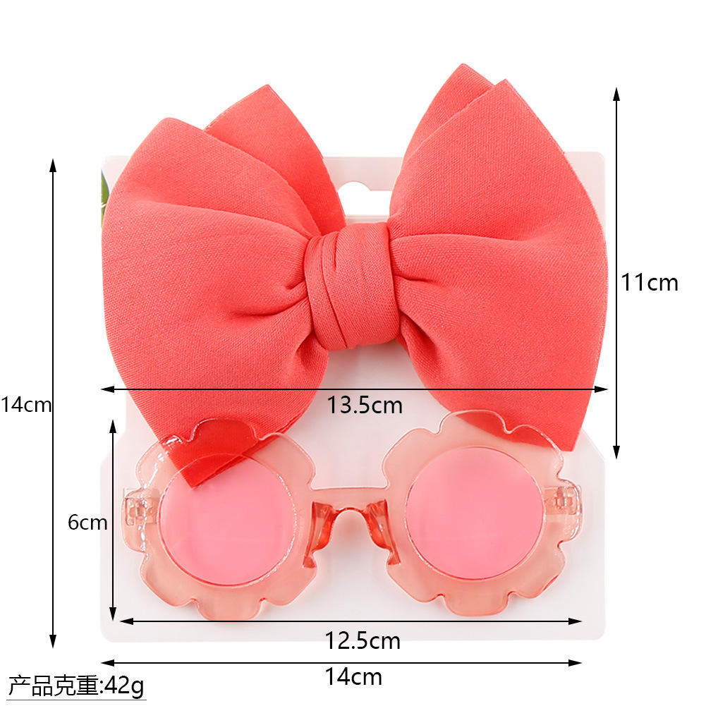 Wholesale Plastic Flower Children Round Girls Kids Sunglasses With Hair Band