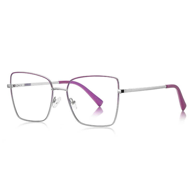 Fashion Metal Square-Frame Optical Glasses Anti-Blue Light Optional Colors Black Gradient Frame High-end Temperament Glasses