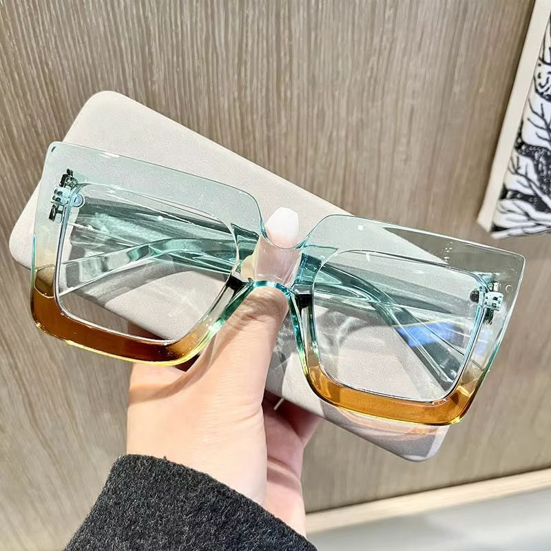 Large Fashion Square Eyewear Frame Optical Global Recycled Standard Ideal for Daily Wear Street Style Pairing Photo Shoots
