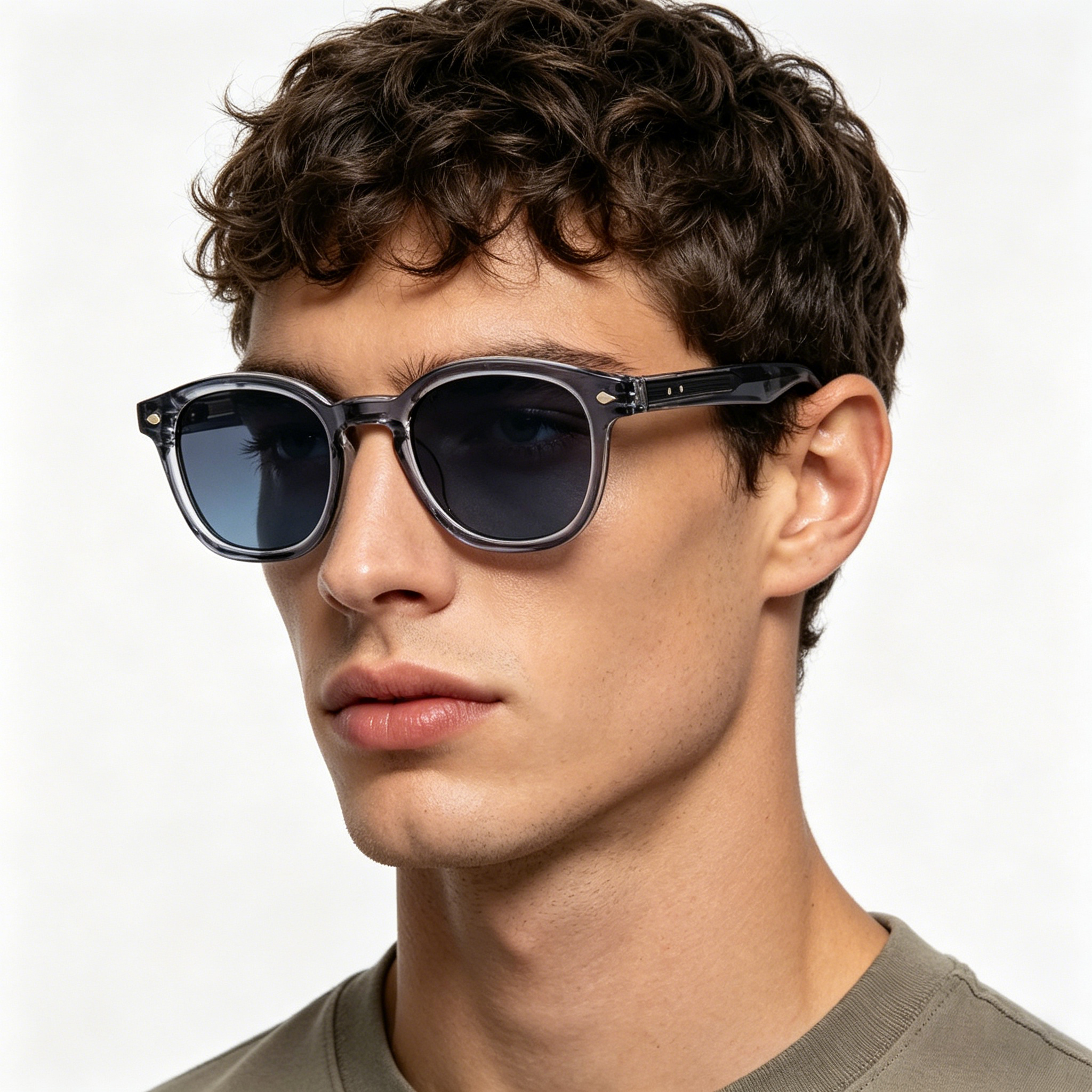 2026 Retro Women'S Tac Lens Custom Sunglasses Blue Gradient Men Bulk Handmade Round Frame Glasses Acetate Sunglasses
