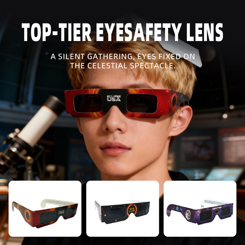 Standard Compliance Certified Paper Eclipse Glasses Portable Custom Logo Event Souvenir Eyewear For Eclipse Observation