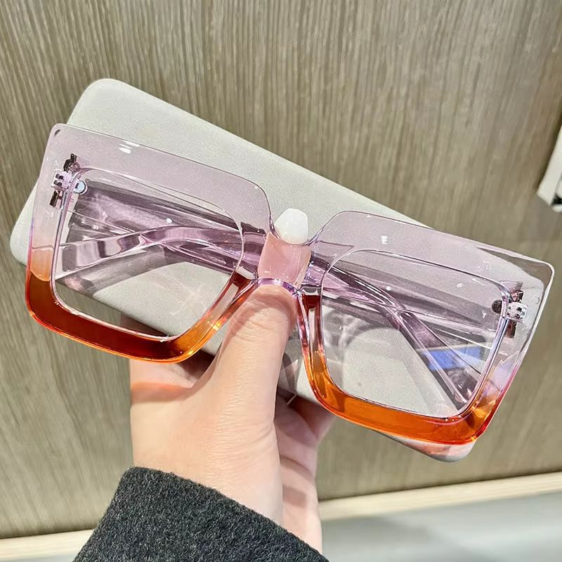 Large Fashion Square Eyewear Frame Optical Global Recycled Standard Ideal for Daily Wear Street Style Pairing Photo Shoots