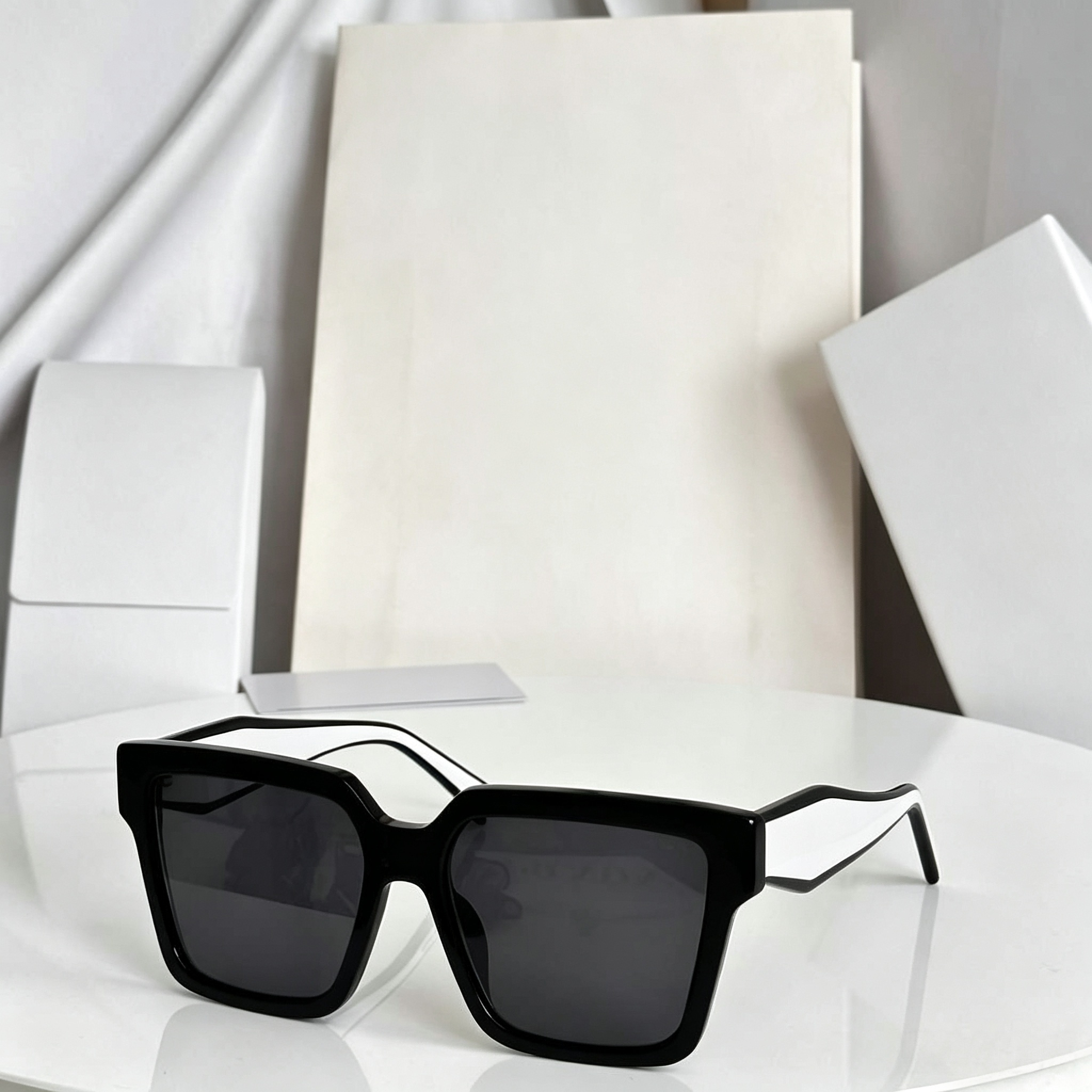 Trendy New Fashion Design Square Polarized Acetate Full Rim Gradient Unisex Sunglasses Orange Tac % UV Protection Outdoor