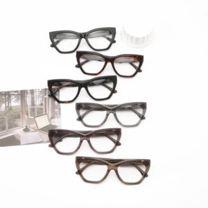 Trendy Eyeglasses Cat Eye Acetate Optical Glasses Frames Ladies Black