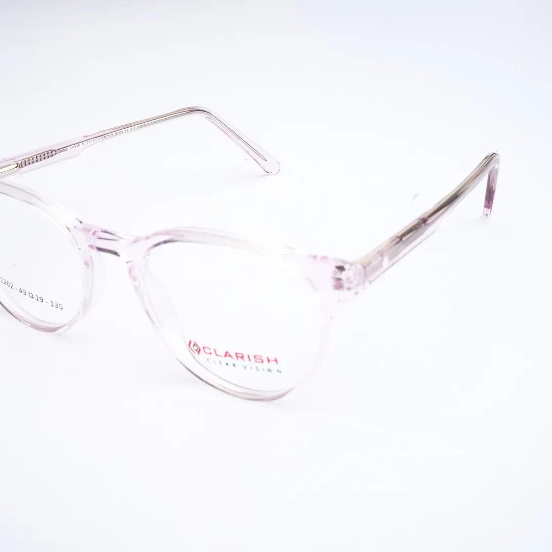 Clarish premium round acetate designer spectacle frame showing deep solid color throughout cross-section
