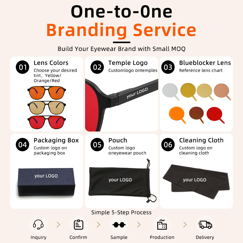 New Style Eyeglasses Custom Logo Unisex Anti Blue Light Blocking Glasses Newest TR90 Orange Yellow Lenses Custom Optical Frame