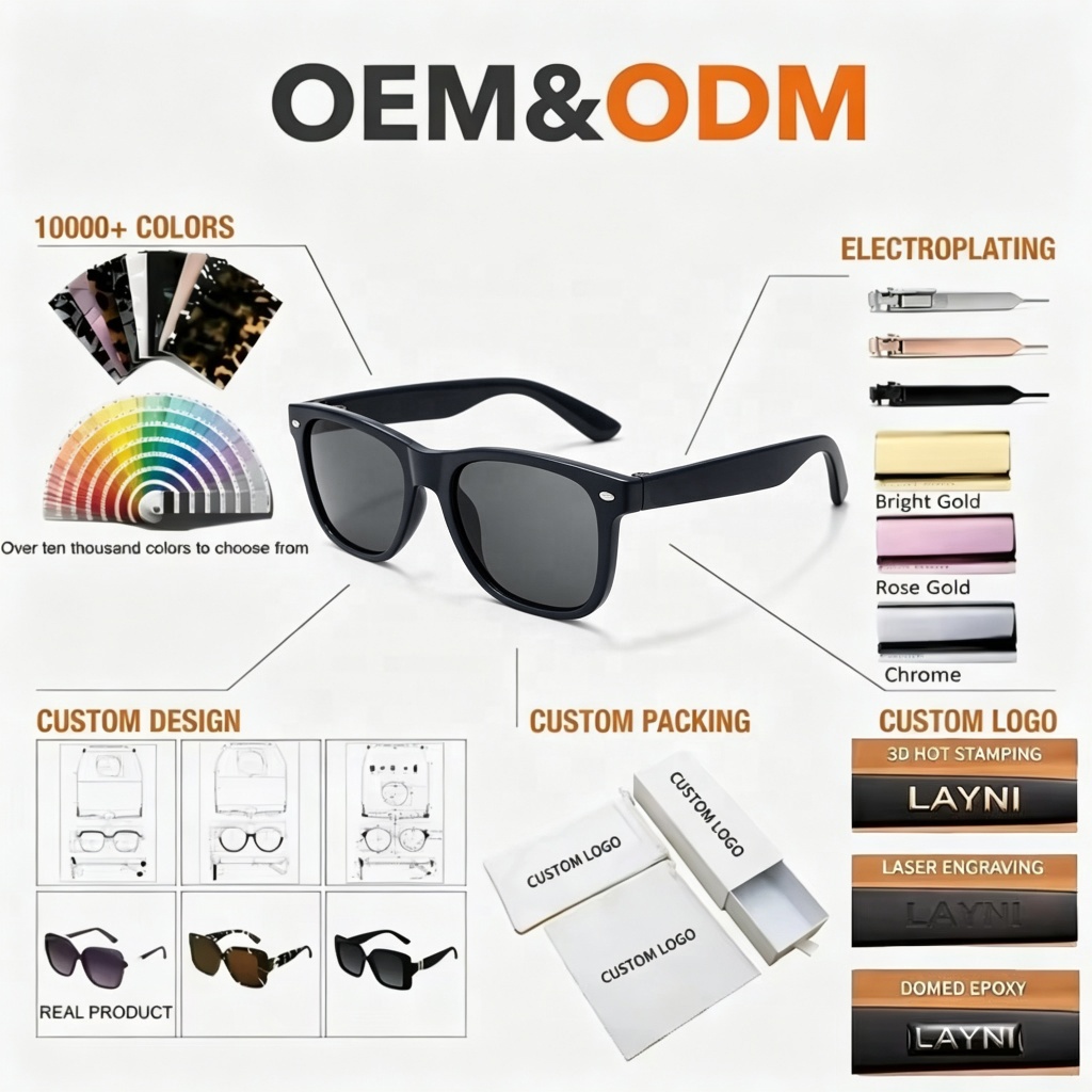 Private Logo Brown Sunglasses Custom Logo Men Sonnenbrille Mit Logo Lunettes Homme Luxe Wholesale Order OEM/ODM Designer