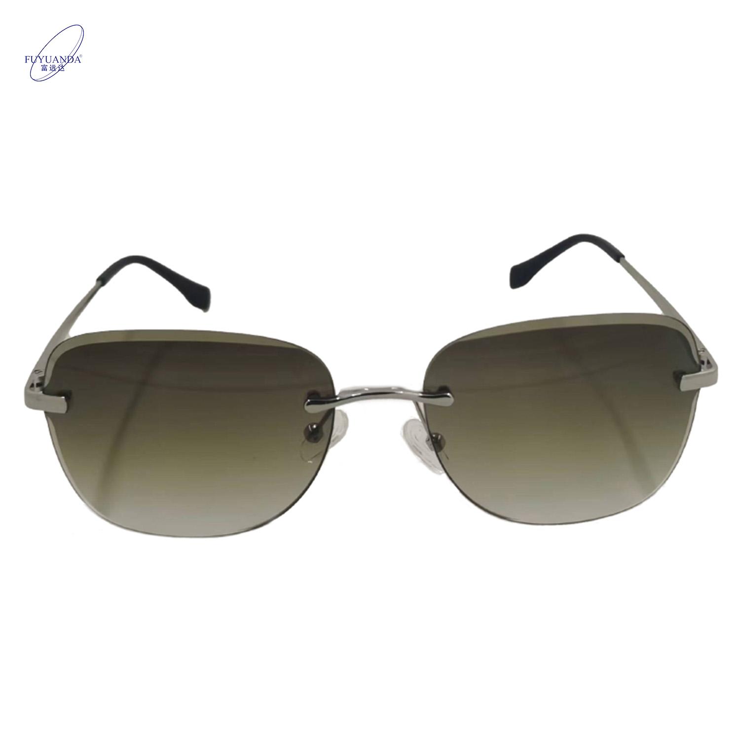 2026 Trend Diamond Cut Rimless Polarized Sunglasses Men Luxury Frameless TAC UV400 Driving Sunglasses Custom Logo Wholesale