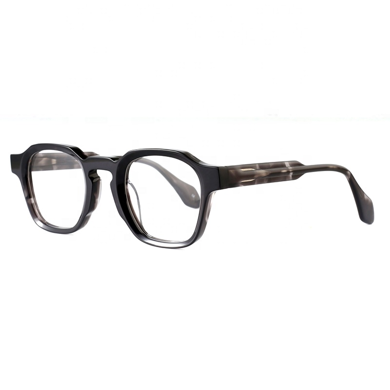 High Quality Fashion Custom Logo Luxury Unisex Bevel Optical Acetate Square Full-Rim Prescription Lightweight Comfortable