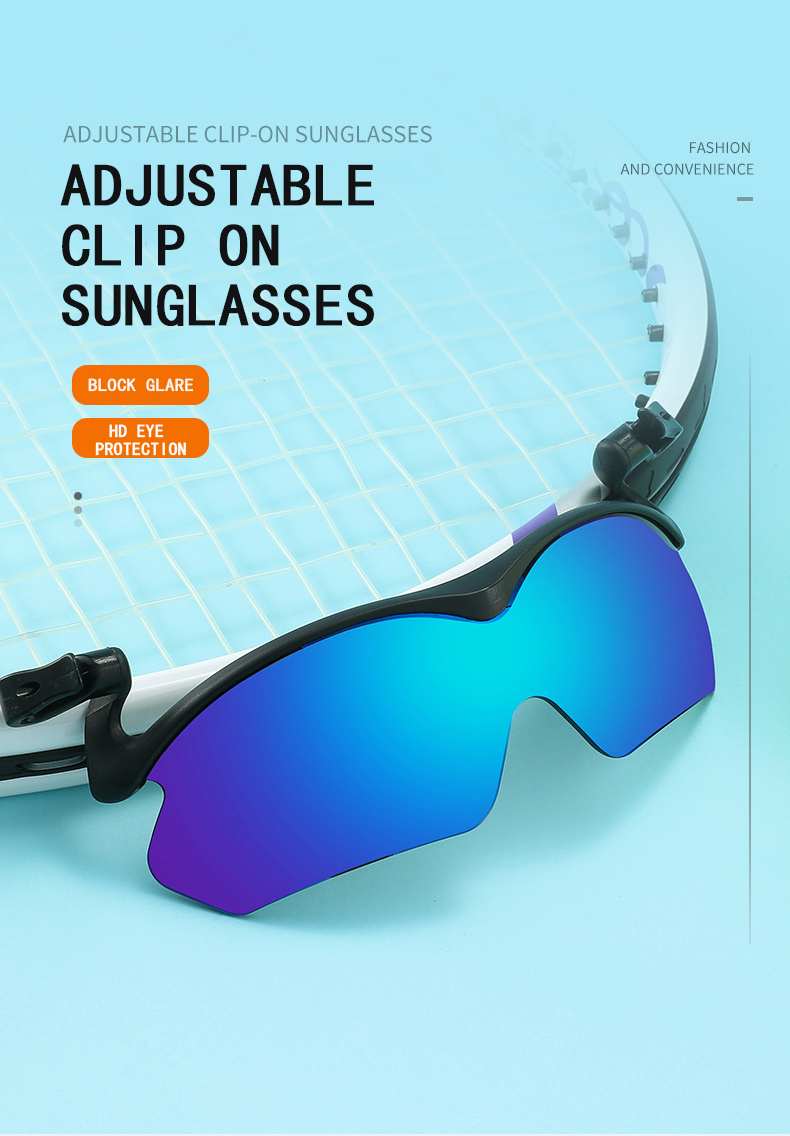Mirror Coating Clip on Hat Cap Polarized Sunglasses for Fishing Traveling Custom LOGO Clip on Sunglasses