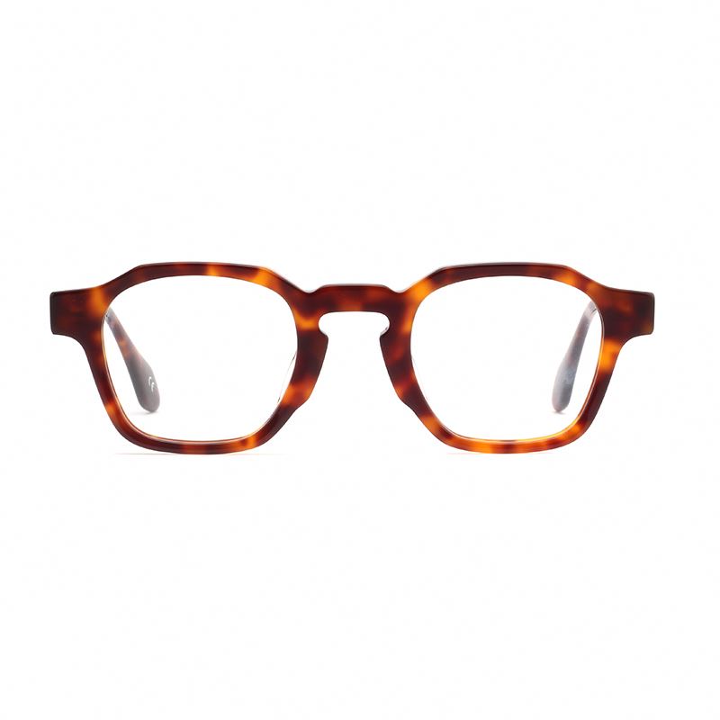 High Quality Fashion Custom Logo Luxury Unisex Bevel Optical Acetate Square Full-Rim Prescription Lightweight Comfortable