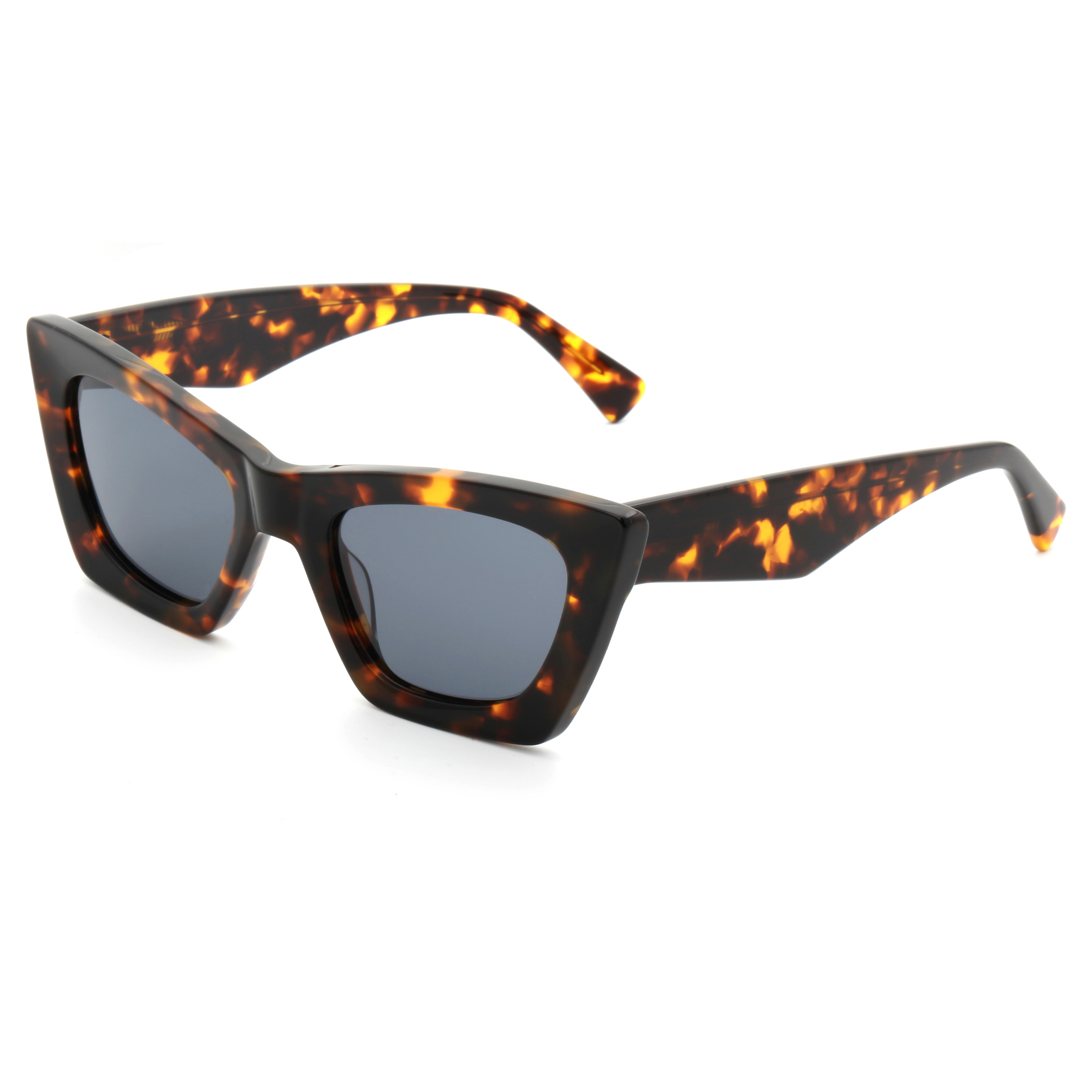 GS5087 Wholesale Custom Fashion Thick Framed Designer Sunglasses TAC Round Polarized Acetate Sunglasses