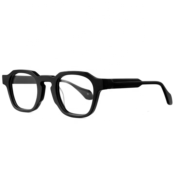 High Quality Fashion Custom Logo Luxury Unisex Bevel Optical Acetate Square Full-Rim Prescription Lightweight Comfortable