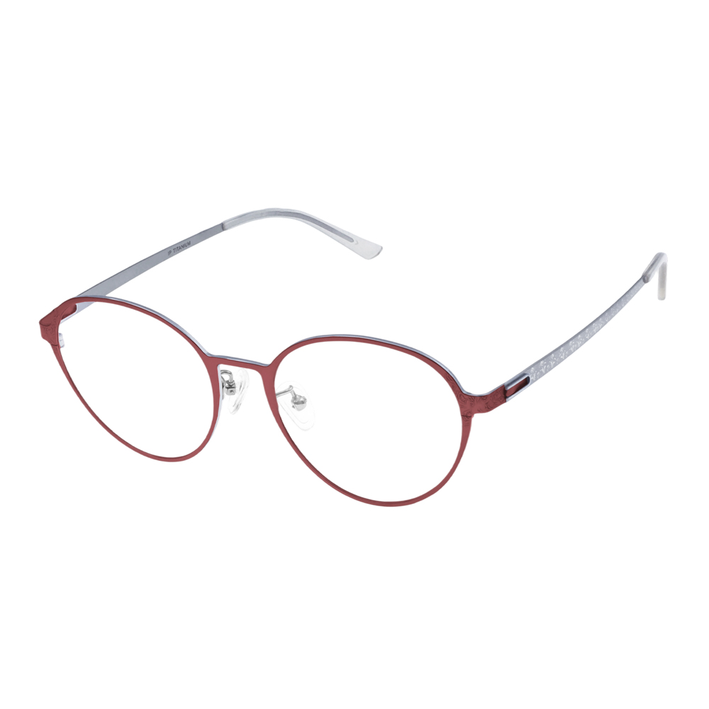 Wholesale Custom Logo IP Titanium Matte Red Retro Vintage Engraved Pattern Eyeglasses Frames Optical Frames Spectacle Frames