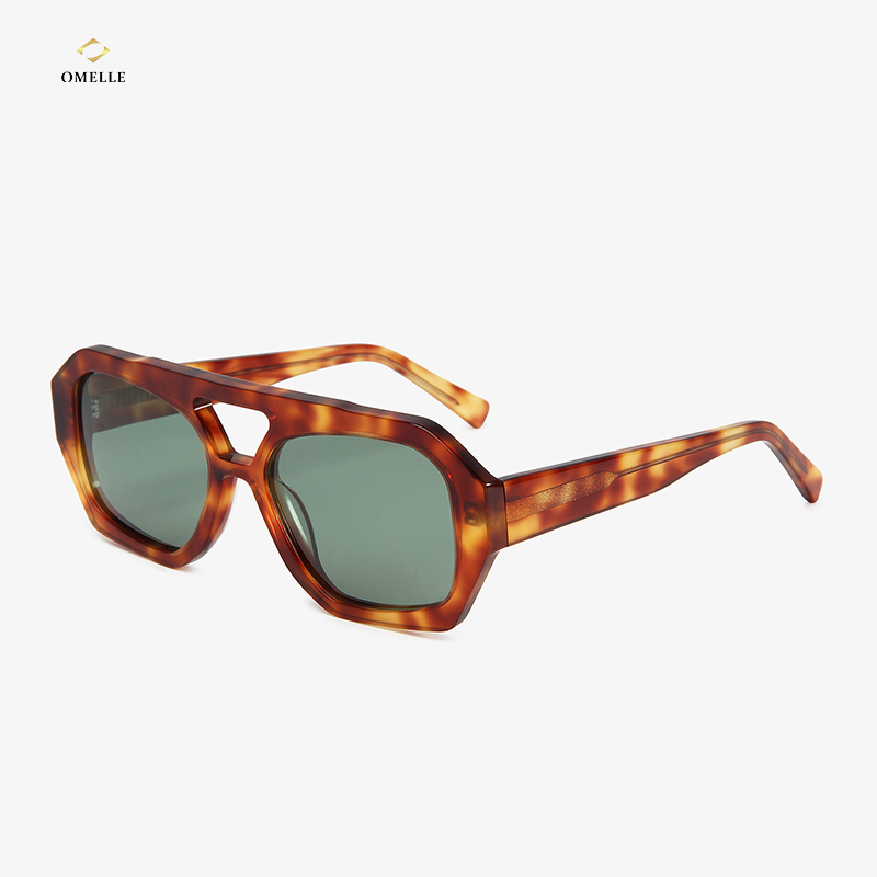 Luxury Matte Rectangle Acetate Frame Sunglasses Laser-Etched Logo Durable Eyeglasses for Cycling, Running &amp; Active Summer Gifts