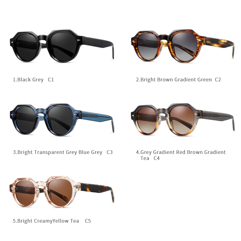 Retro Fusion Vintage Rounds Acetate Sunglasses with Modern Edge Gradient Shades for Men and Women Vintage Oval-shaped Sunglasses