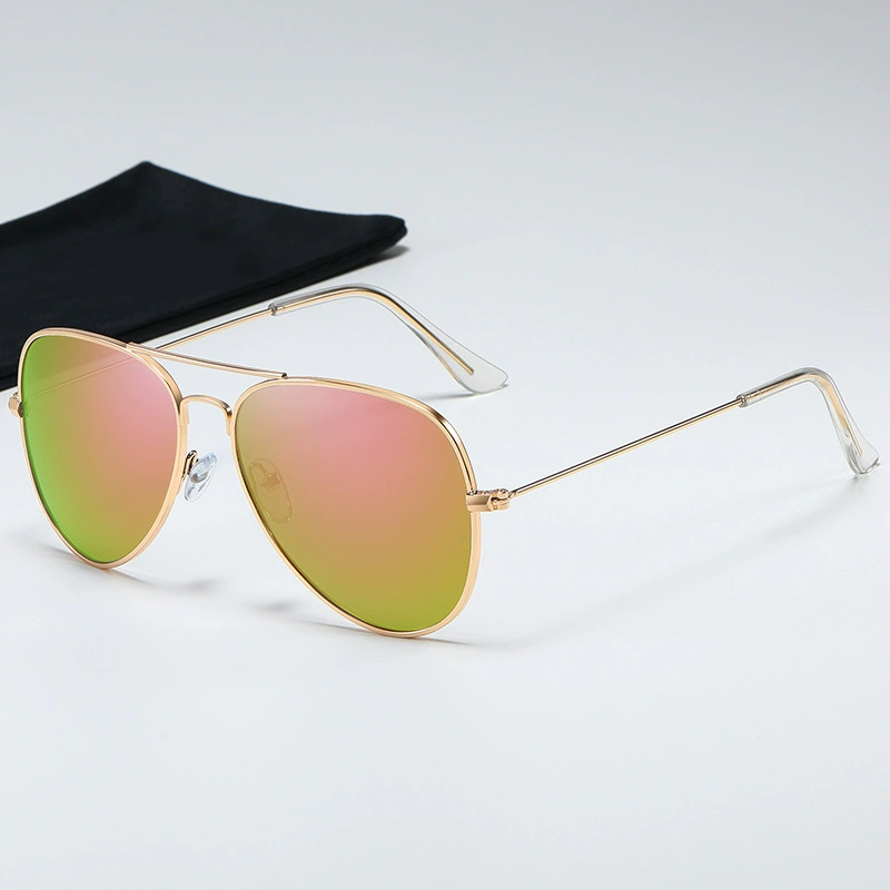 2025 Wholesale Pilot Style Men Sunglasses Custom Classic Metal Frame Double Bridge Round Sunglasses for Men