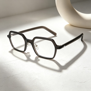 Retro Eyeglasses Transparent Grey Acetate Optical Glasses Unisex