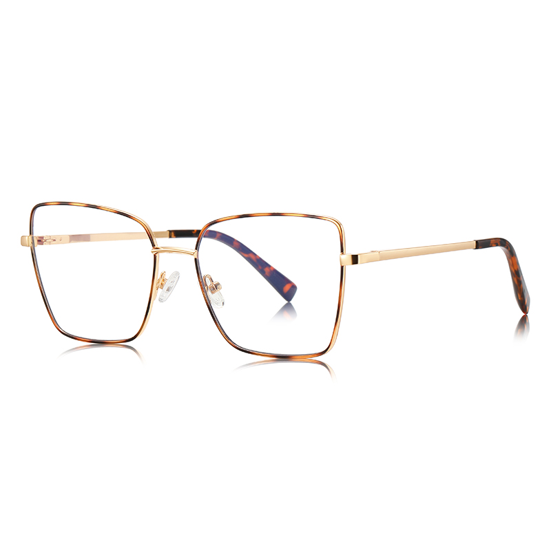 Fashion Metal Square-Frame Optical Glasses Anti-Blue Light Optional Colors Black Gradient Frame High-end Temperament Glasses