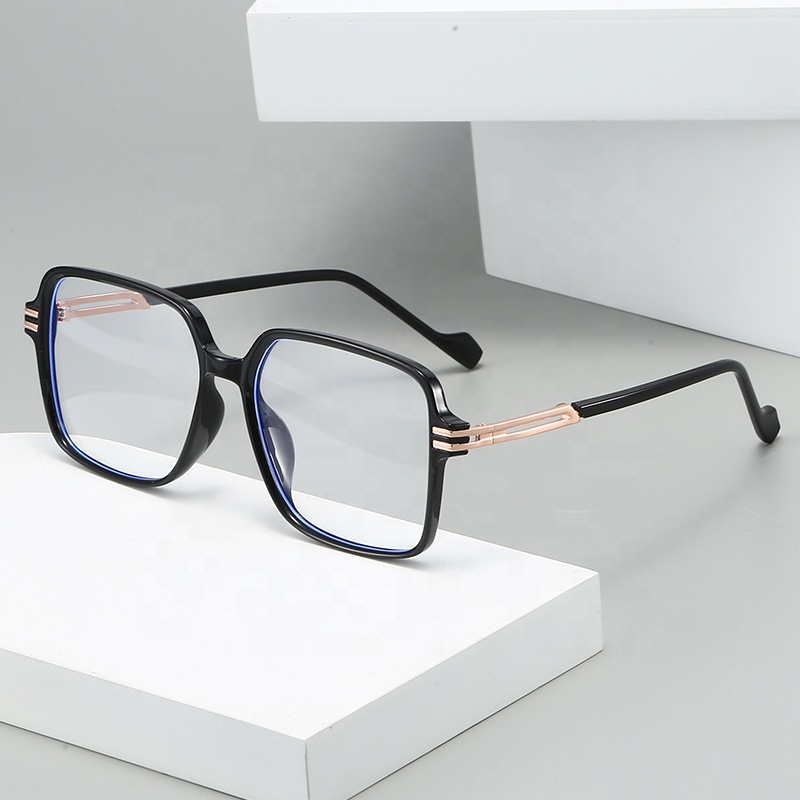 New Metal Large Square Frame Eyeglasses Photogrey Optical Frame Anti Blue Light Eyewear Fashion High Quality TR90 Eyeglasses