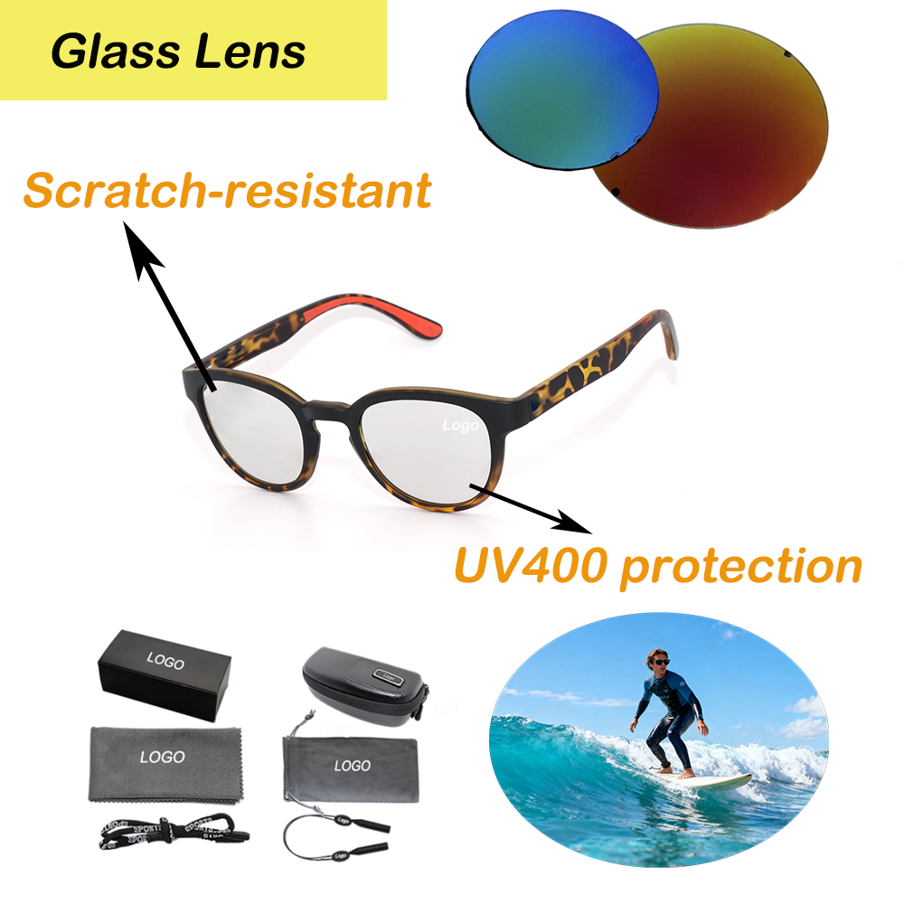 Custom TAC Colored TR90 Round Sunglasses Ladies High Quality Full Rim UV400 Polarized Glass Lens Light Weight Frame Comfortable