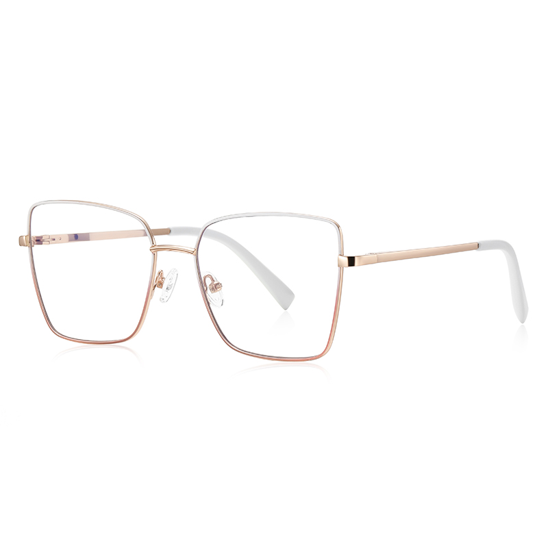 Fashion Metal Square-Frame Optical Glasses Anti-Blue Light Optional Colors Black Gradient Frame High-end Temperament Glasses
