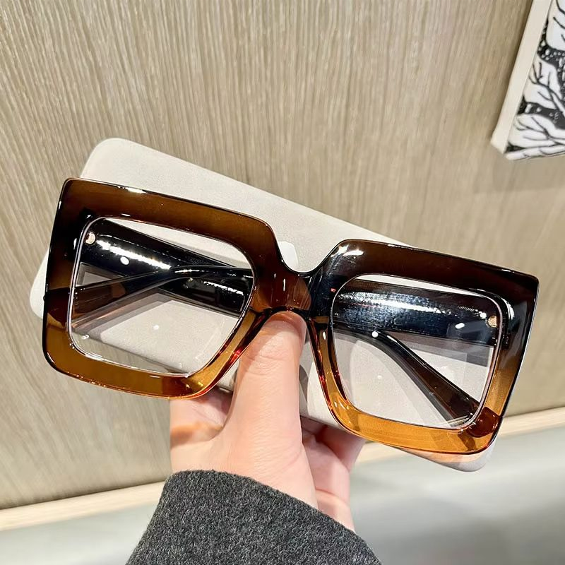 Large Fashion Square Eyewear Frame Optical Global Recycled Standard Ideal for Daily Wear Street Style Pairing Photo Shoots