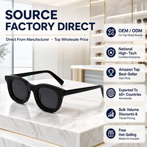 Bold Round Vintage Designer Bevel Cut Acetate Sunglasses