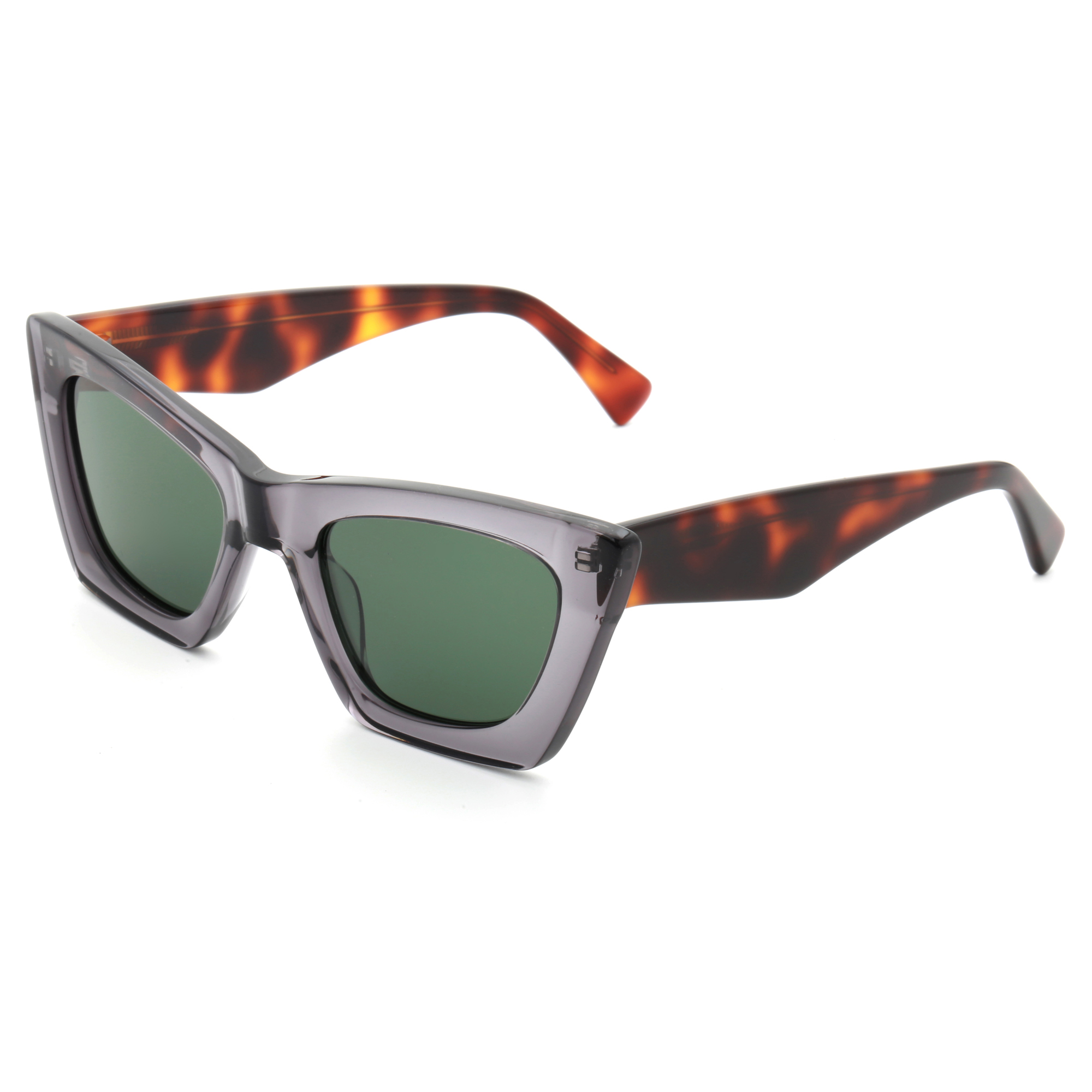GS5087 Wholesale Custom Fashion Thick Framed Designer Sunglasses TAC Round Polarized Acetate Sunglasses