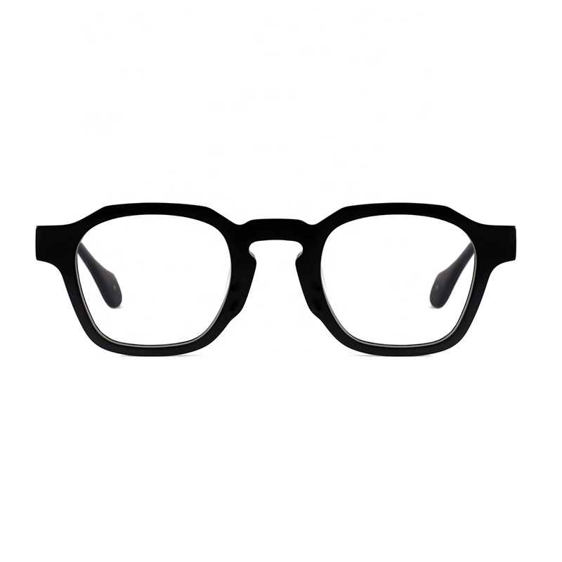 High Quality Fashion Custom Logo Luxury Unisex Bevel Optical Acetate Square Full-Rim Prescription Lightweight Comfortable