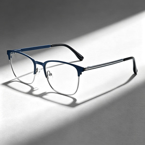 High Quality Blue Colored Plating Pure Titanium Eyeglasses Frames Men's Business