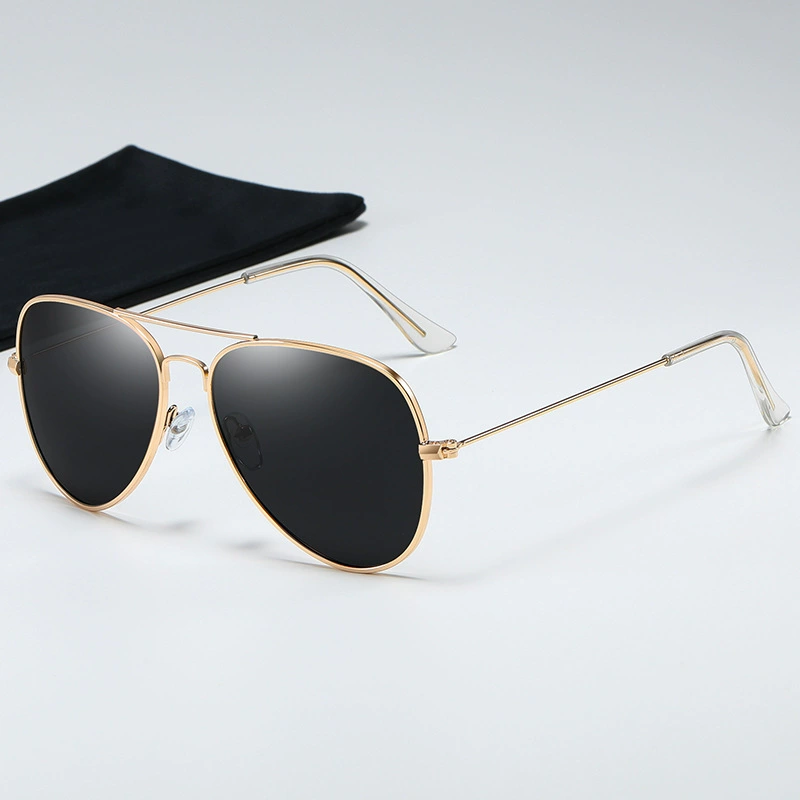 2025 Wholesale Pilot Style Men Sunglasses Custom Classic Metal Frame Double Bridge Round Sunglasses for Men