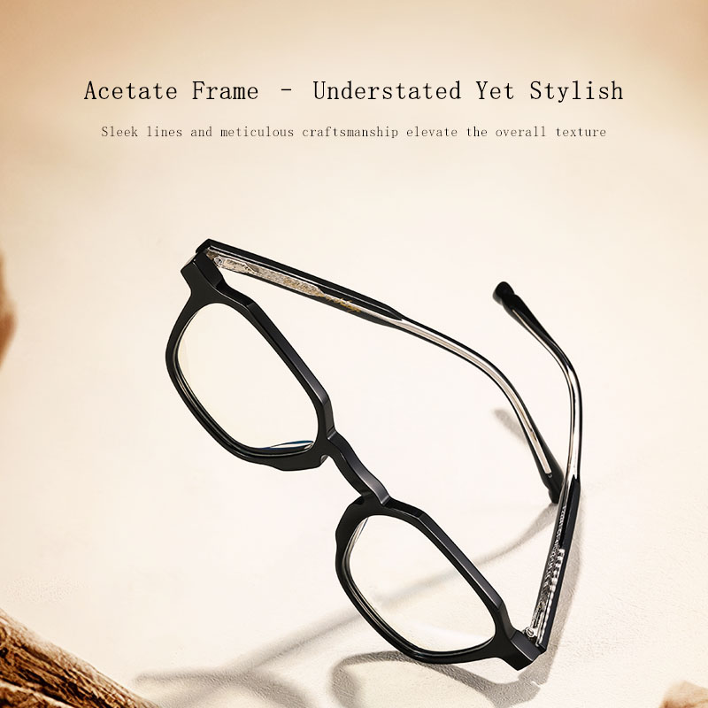 Acetate Classic Square Anti-Blue Light Glasses Blue Light Blocking Eyeglasses F22241 Optical Frame Fashion Glasses Men