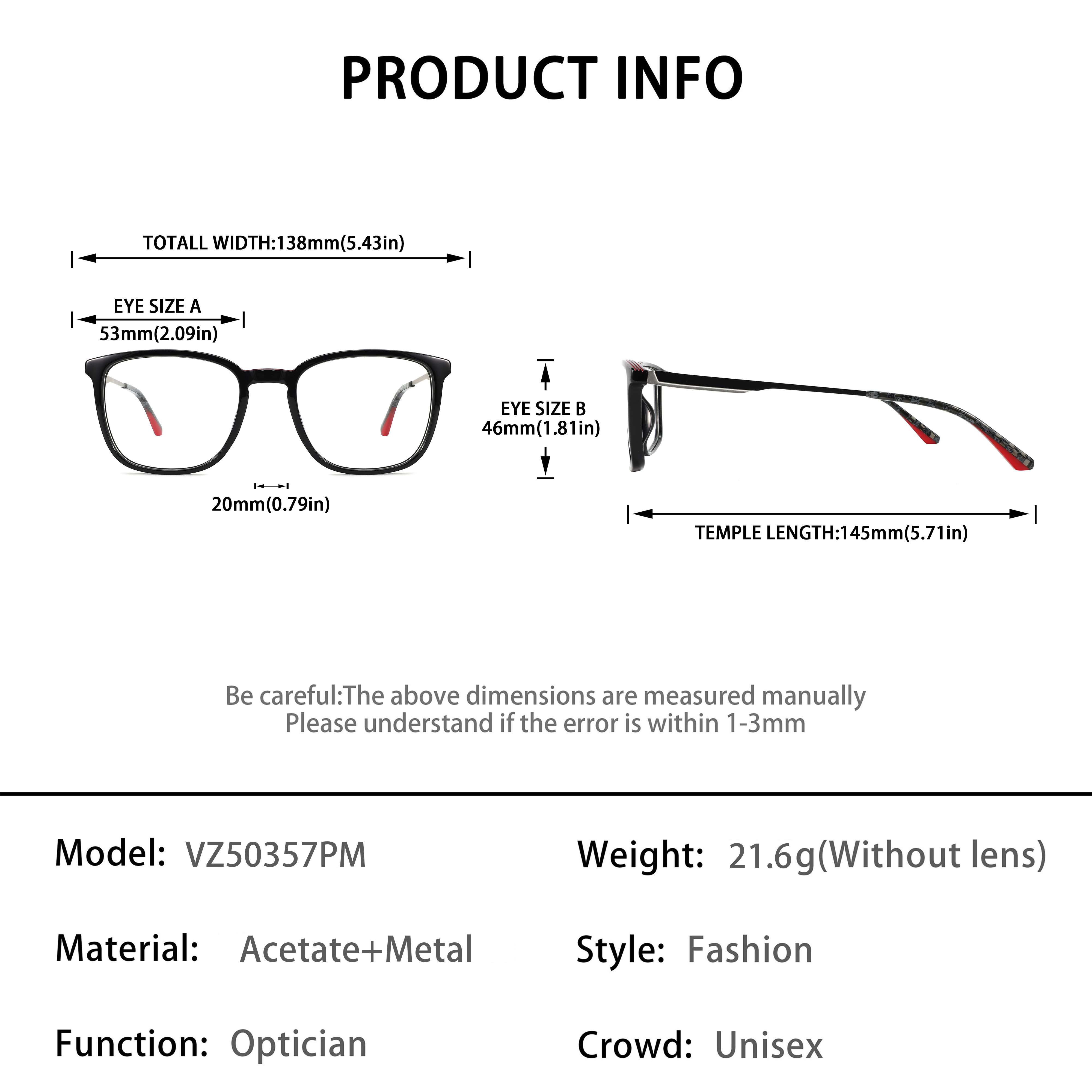 Latest New Collection Retro Eyeglasses Colorful Acetate with Metal Optical Glasses Good Quality Stylish Spectacle Frame Unisex