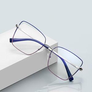 Fashion Metal Square-Frame Optical Glasses Anti-Blue Light Black Gradient Frame