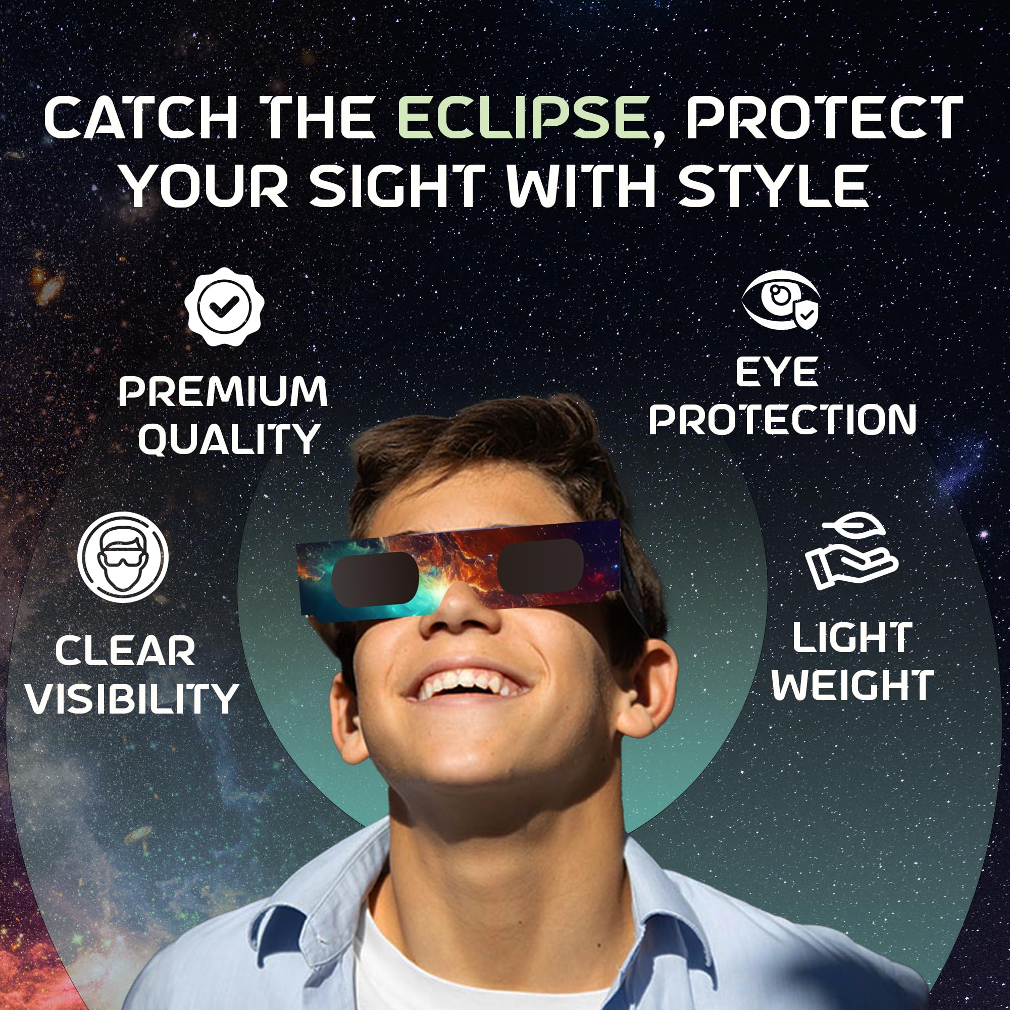 Standard Compliance Certified Paper Eclipse Glasses Portable Custom Logo Event Souvenir Eyewear For Eclipse Observation