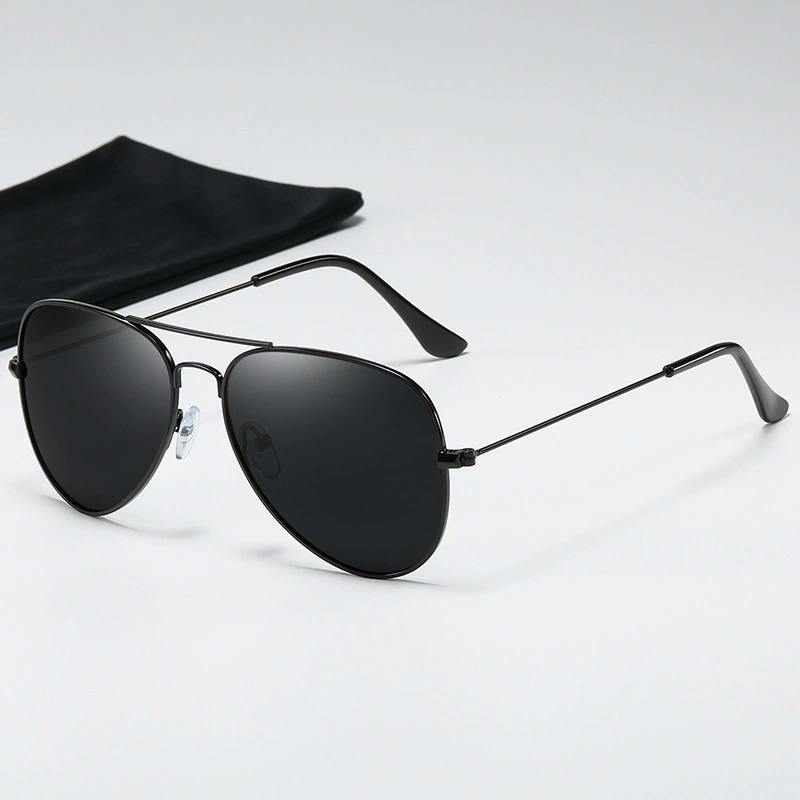 2025 Wholesale Pilot Style Men Sunglasses Custom Classic Metal Frame Double Bridge Round Sunglasses for Men