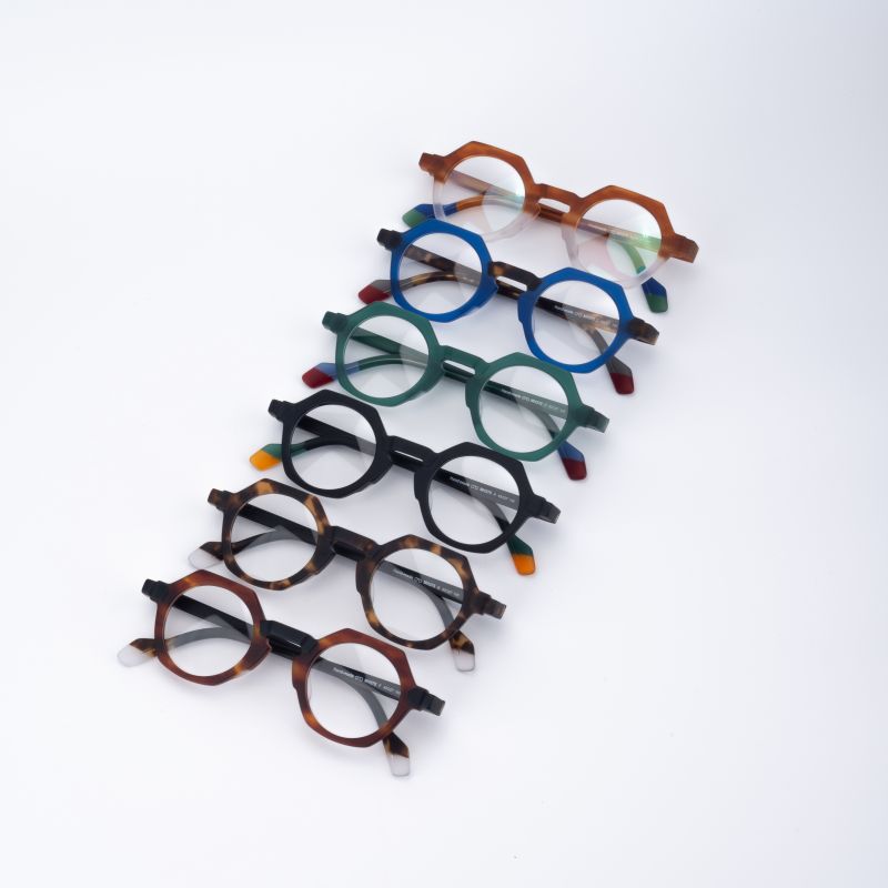 Fashionable Matte Acetate Optical Spectacles Vintage Oval Eyeglasses Patchwork Design for Men Women Retro Eyewear for Wearing