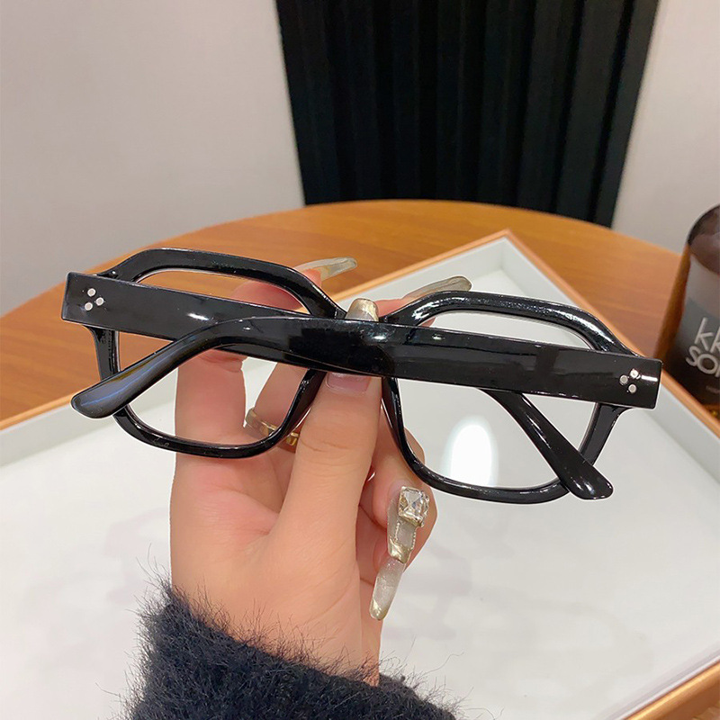 Glasses frame Male Tide Personality Literature retro Flat Mirror Female Eye Protection Without Degrees Eye Tide Black frame