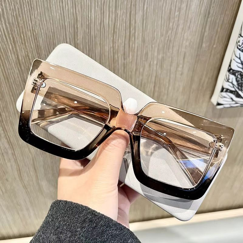 Large Fashion Square Eyewear Frame Optical Global Recycled Standard Ideal for Daily Wear Street Style Pairing Photo Shoots
